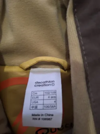 Mono de esquí Quechua Talla 4