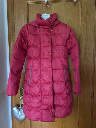 Abrigo Benetton Plumas Rosa