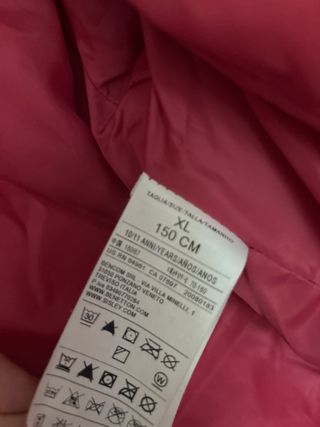 Abrigo Benetton Plumas Rosa