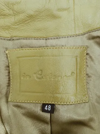 Chaqueta de piel verde oliva mujer