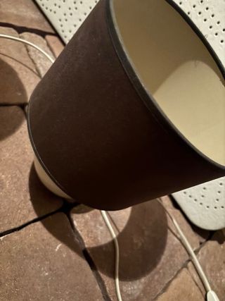 Coppia Lampade Comodino Tessuto Marrone