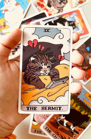 Carta Tarot Gato Meme Lol Destiny Oracle Christmas