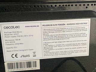 Microondas Cecotec Proclean 3140 Mirror