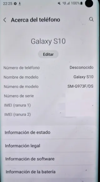 Samsung Galaxy S10 Negro