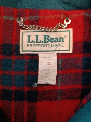 Bomber L.L.Bean USA Taglia XL Verde Rosso