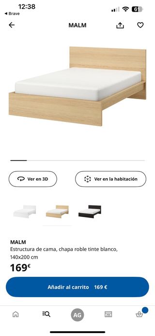 Cama MALM 140cm con 4 cajones – roble