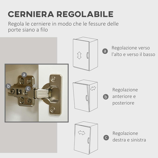 Mobile Multiuso con 2 Armadietti a 2 Livelli, Cred