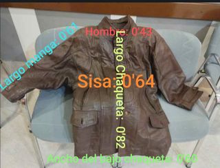 Chaqueta de piel marrón para hombre Talla G