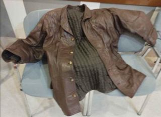 Chaqueta de piel marrón para hombre Talla G