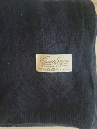 Sciarpa in misto cashmere blu
