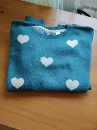 Maglione Okaidi ragazza 12 anni cuori