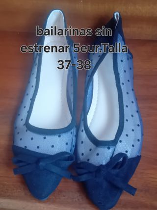 Bailarinas negras lunares talla 37