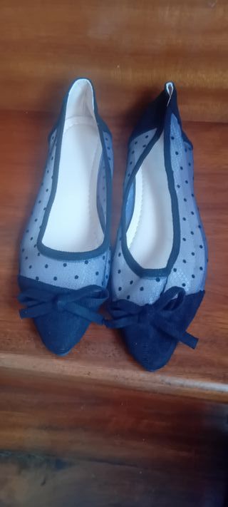 Bailarinas negras lunares talla 37