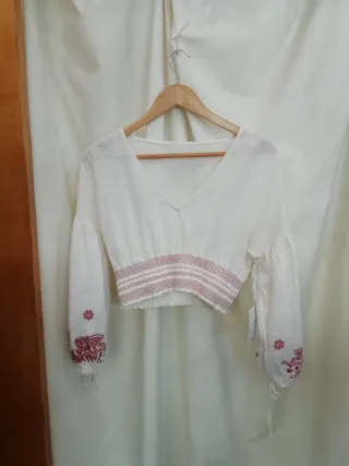 Camiseta talla M blanca nueva estilo boho