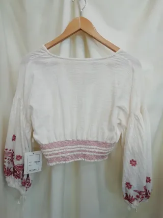 Camiseta talla M blanca nueva estilo boho