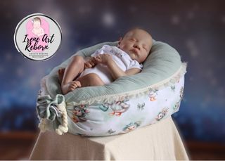 cojín para reborn patitos tonos verdes T. L