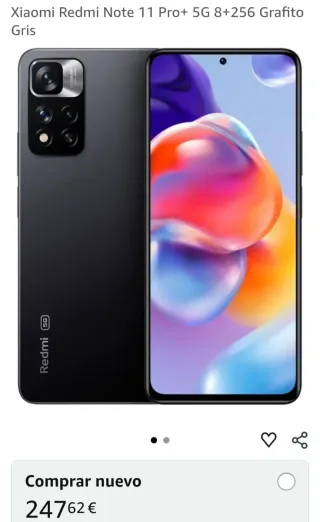 Xiaomi Redmi Note 11 Pro+ 5G 8+256GB Gris