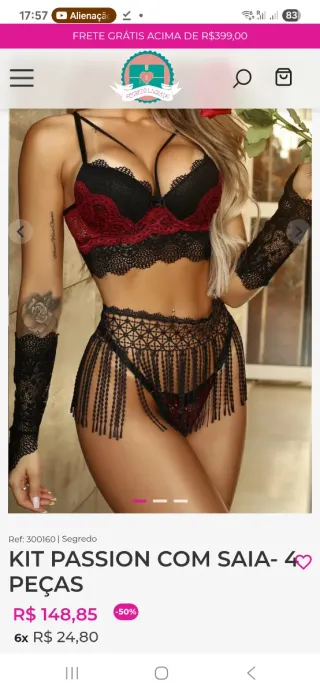 KIT PASSION CON FALDA – 4 PIEZAS M