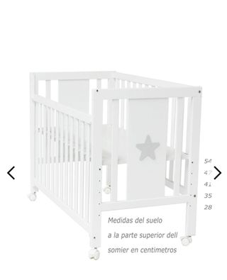 Cuna colecho madera blanca con ruedas