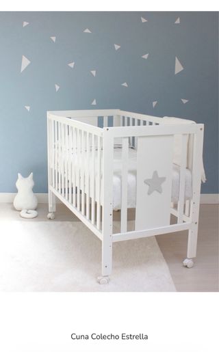 Cuna colecho madera blanca con ruedas