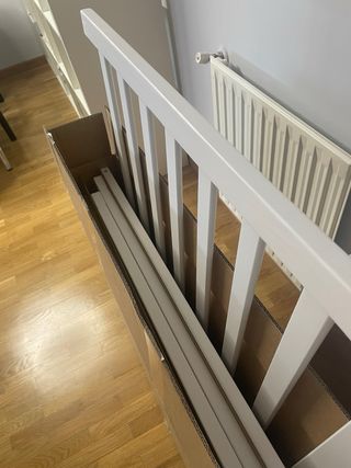 Cuna colecho madera blanca con ruedas