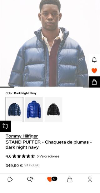 Chaqueta Plumífero Tommy Hilfiger Negra Nueva