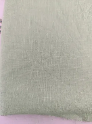 Tela lino y algodón verde menta