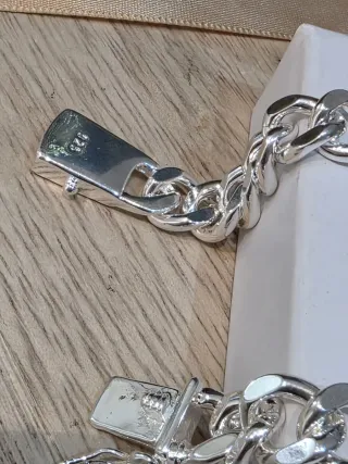 Pulsera esclava hombre plata