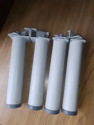 4 Patas Somier Metal/Plástico Gris/Blanco