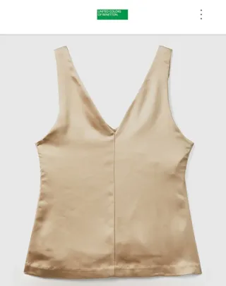 Top satén dorado Benetton