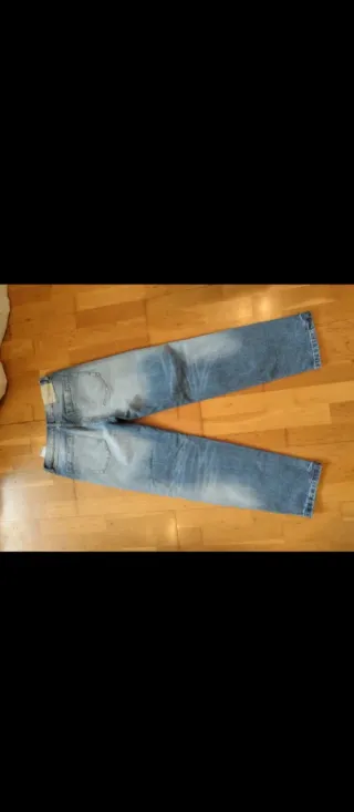 Pantalón baggy desgastado azul