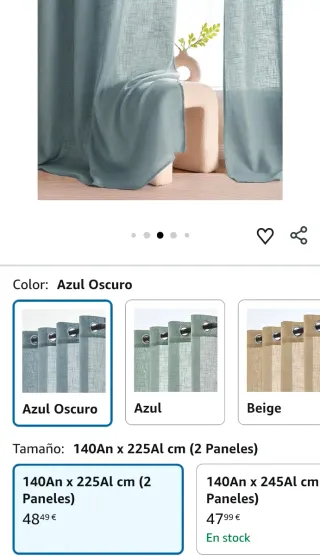 Cortine in Lino Woaboy Blu Traslucido