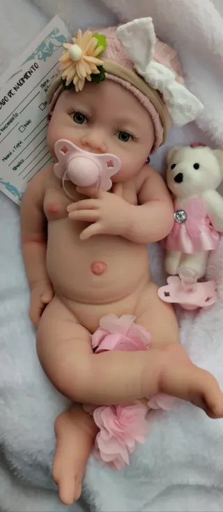 Bebé Reborn Silicona Completa 42cm