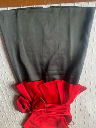 Vestido fiesta rojo y negro