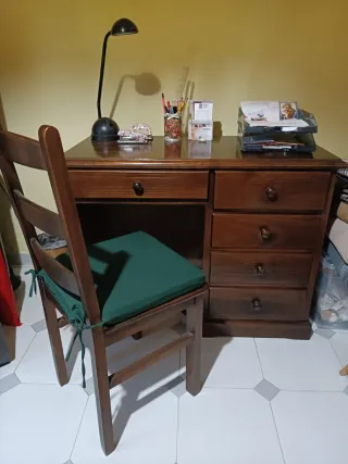 Escritorio y Silla Madera Pino