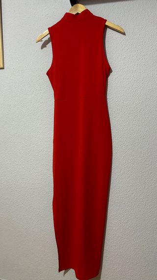 Vestido rojo largo talla XS abertura fiesta nuevo