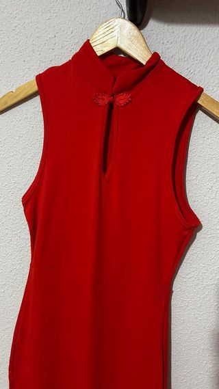 Vestido rojo largo talla XS abertura fiesta nuevo