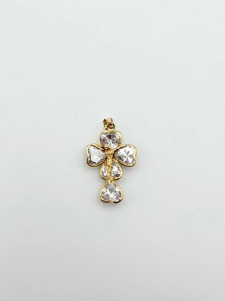 Colgante de Oro 18K, Cruz Corazones, 2,97gr, 2,5cm
