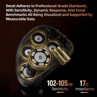 Auriculares KZ Decet Preto/Dourado