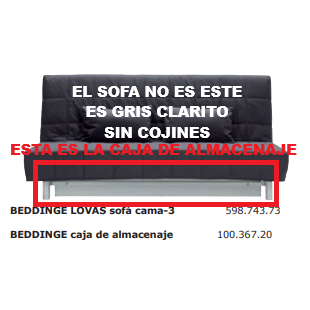 Sofá Cama 3 Plazas Gris BEDDINGE IKEA Buen Estado