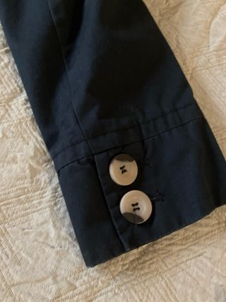 Gabardina Negra Básica Blanco