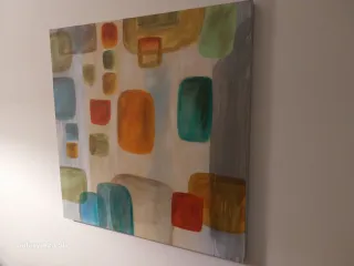 Lote 2 cuadros abstractos 90x90