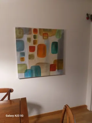 Lote 2 cuadros abstractos 90x90