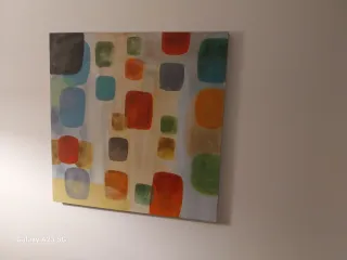 Lote 2 cuadros abstractos 90x90