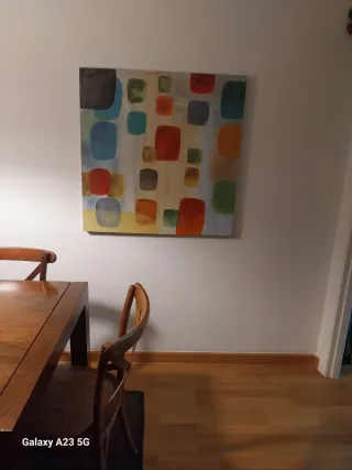 Lote 2 cuadros abstractos 90x90