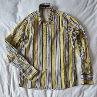 Camisa Rayas Vintage Hombre Manga Larga