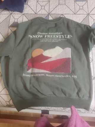 Sudadera Zara Verde Talla M Poco Uso