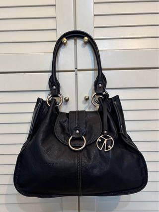 Borsa Coccinelle a spalla vera pelle nera