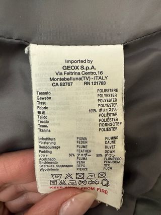 Plumífero Geox Talla 36 meses