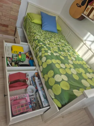 Cama Diván IKEA Hemnes Blanca con 3 Cajones